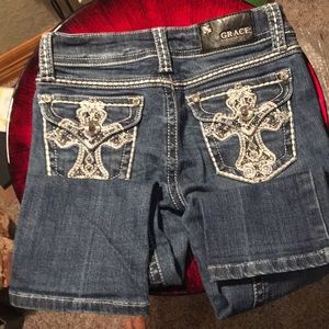 Grace In LA Size 10 Capri Length Jeans